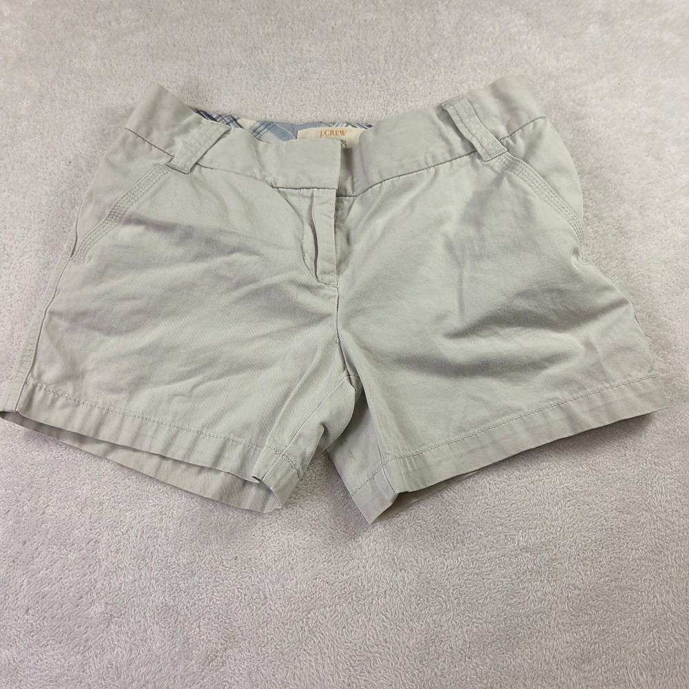 J.Crew Classic Twill Chino Shorts Womens 4 Stone Beige Weathered Broken-In 3"